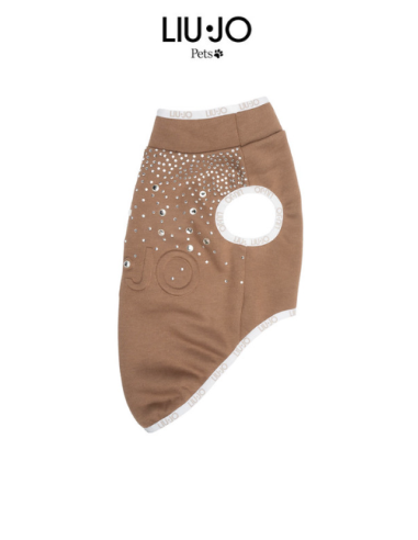 Liu Jo Felpa Logo Brillantini  misura xxlargeCaramello. Abbigliamento per cani.