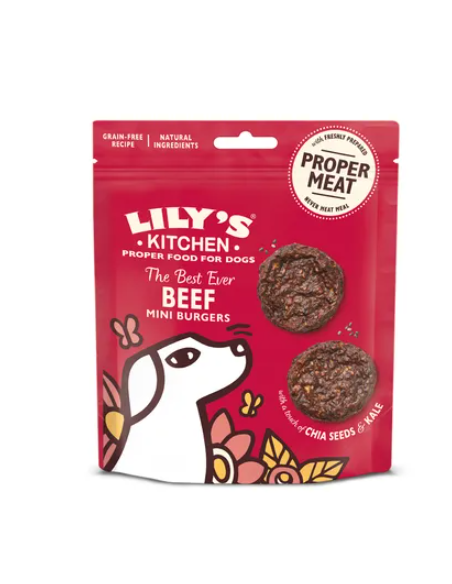 Lily's Kitchen Snack Dog the Best Ever Beef Burgers gr.70.Snack per cani .