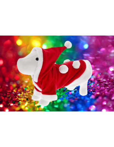 Cappottino Babbo Natale 25 cm . Abbigliamento per cani .