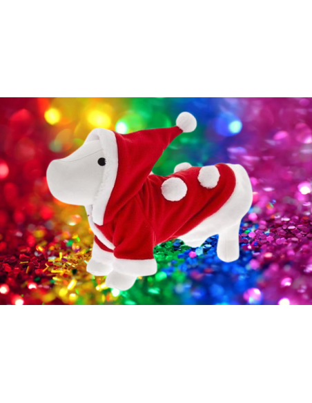 Cappottino Babbo Natale 25 cm . Abbigliamento per cani .