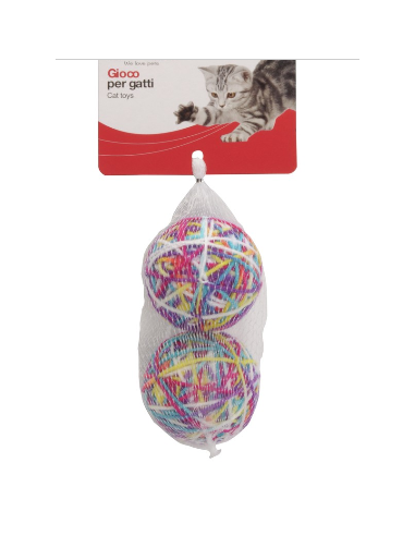 Gioco Gatto Gomitoli 2 pezzi con sonaglio. cm 6. Giochi  per gatti.