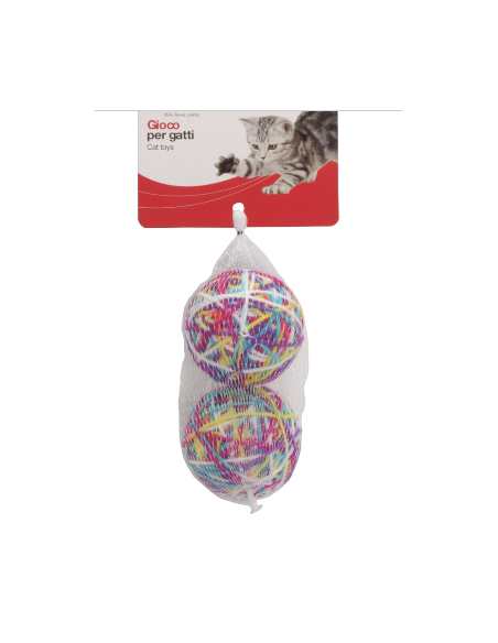 Gioco Gatto Gomitoli 2 pezzi con sonaglio. cm 6. Giochi  per gatti.