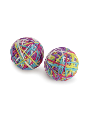 Gioco Gatto Gomitoli 2 pezzi con sonaglio. cm 6. Giochi  per gatti.