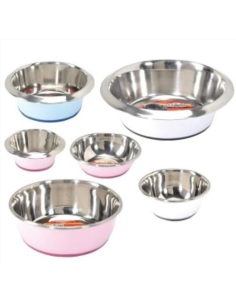 Ciotola Acciaio Selecta 350 ml.  vari colori. Ciotole per can 2