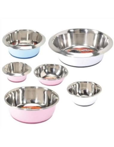 Ciotola Acciaio Selecta 350 ml.  vari colori. Ciotole per cani