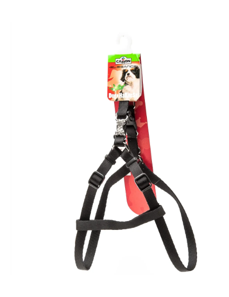 Pettorina Regolabile Osso Strass Nera. Collari e Guinzagli per cani.