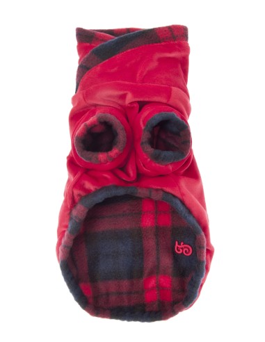 Cappotto Pila Pile Double Face 35 cm Rosso. Abbigliamento per cani.