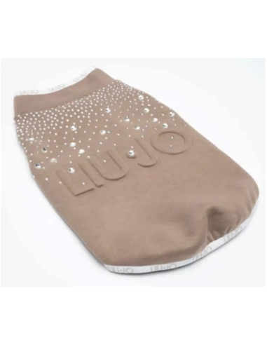 Liu Jo Felpa Logo e Brillantini Misura Large  Caramello. Abbigliamento per cani.  .