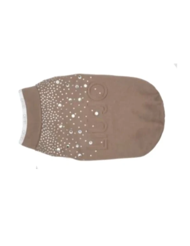 Liu Jo Felpa Logo e Brillantini Misura Large  Caramello. Abbigliamento per cani.  .