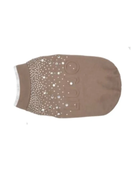 Liu Jo Felpa Logo e Brillantini Misura Large  Caramello. Abbigliamento per cani.  .