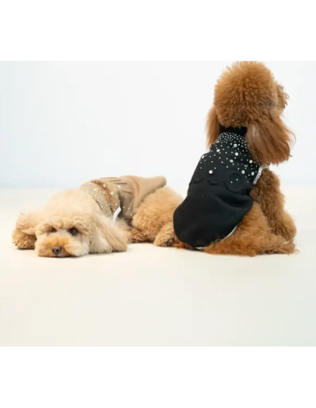 Liu Jo Felpa Logo e Brillantini Misura Large  Caramello. Abbigliamento per cani.  .