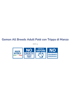 Gemon Cane Adult Patè Trippa e Manzo gr 400. Cibo Umido per cani . 2