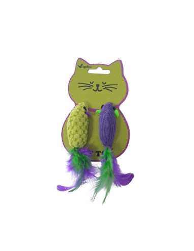 Topini Con Piuma e Erba Gatta . Giochi per gatti