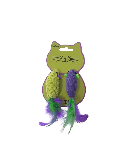 Topini Con Piuma e Erba Gatta . Giochi per gatti