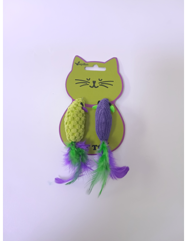 Topini Con Piuma e Erba Gatta . Giochi per gatti