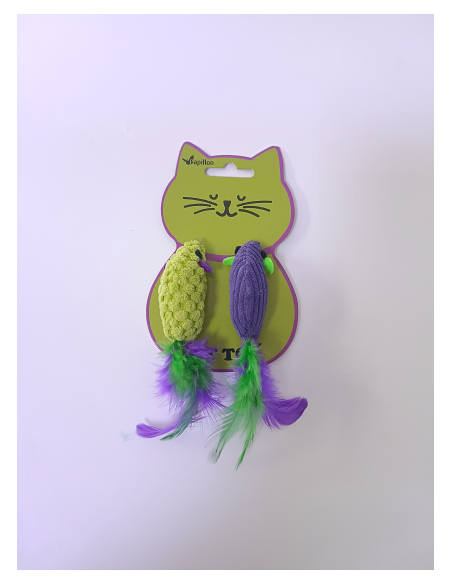 Topini Con Piuma e Erba Gatta . Giochi per gatti