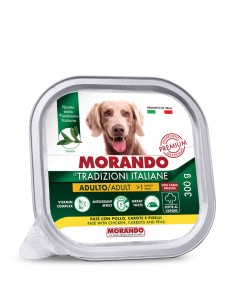 MORANDO Mc Trad.Ita cane Adulto Patè con Pollo Carote e Piselli gr.300. Cibo Umido Per Cani . 2