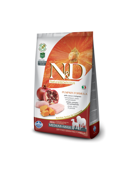 N&D Grain free ZUCCA ADULT MED/MAXI POLLO E MELOGRANO KG.12