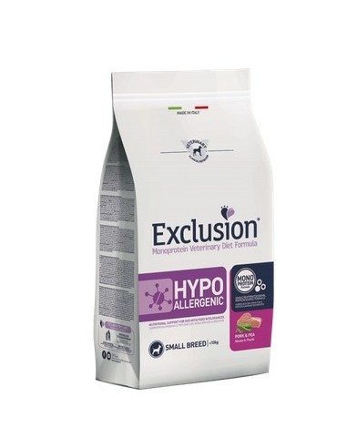 EXCLUSION DIET HYPOALLERGENIC MAIALE E PISELLI SMALL KG.2