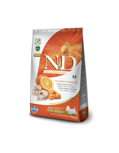 N&D Grain free ZUCCA ADULT MINI PESCE E ARANCIA KG.2,5