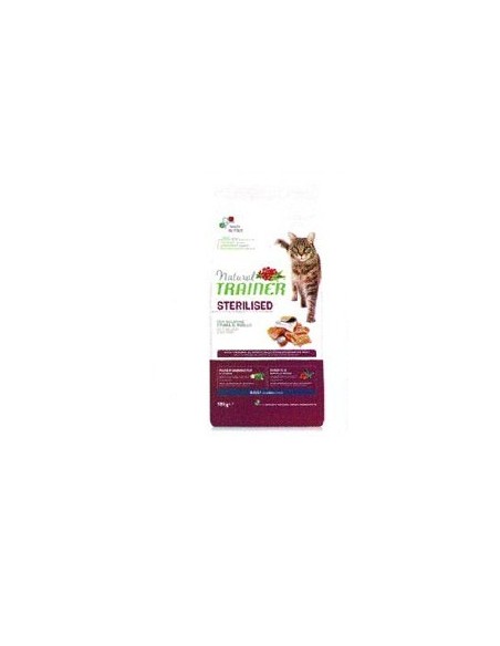 NATURAL TRAINER ADULT STERILISED CON SALMONE E FIBRA DI PISELLO gr.300