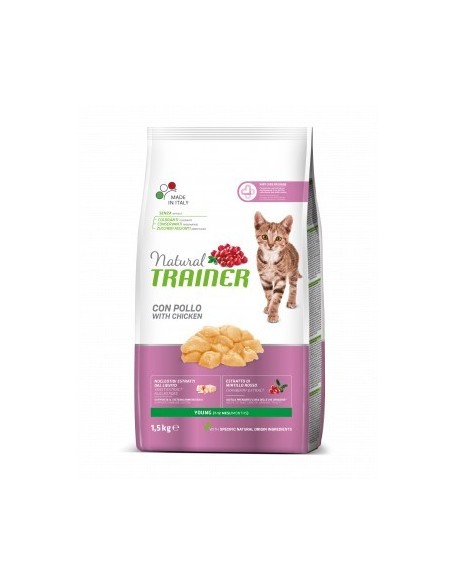 NATURAL TRAINER YOUNG CAT CON POLLO FRESCO KG.1,5