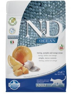 NATURAL & DELICIOUS GATTO OCEAN ARINGA E ARANCIA GR.300