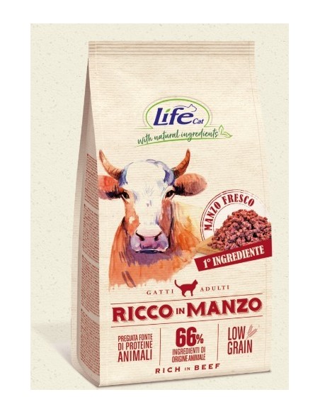 LIFE CAT SECCO RICCO IN MANZO LOW GRAIN GR.400