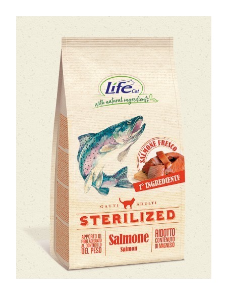 LIFE CAT SECCO STERILIZED SALMONE KG.1,5