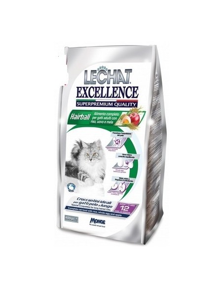 LECHAT EXCELLENTE HAIRBALL con riso uovo e mela KG.1,5 PROMO