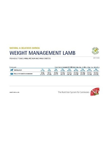 N&D dog QUINOA WEIGHT MANAGEMENT ANATRA E BROCCOLI GR.800