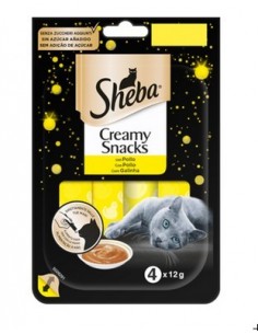 SHEBA CREAMY SANCKS CON POLLO 4X12 GR
