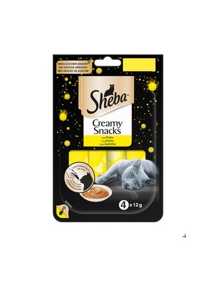 SHEBA CREAMY SANCKS CON POLLO 4X12 GR