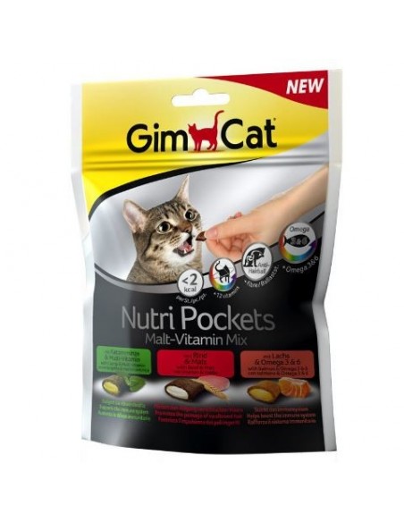 Gimcat Nutri Pockets Malt-Vitamin Mix Gr.150 Snack per Gatti