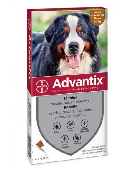 ADVANTIX SPOT-ON CANE OLTRE 40 KG FINO 60 KG BAYER