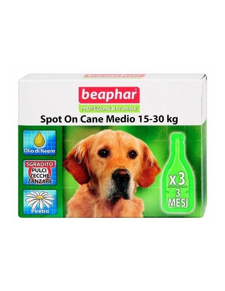 SPOT ON CANE MEDIO 15-30KG BEAPHAR PROTEZONE NATURALE