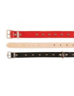 COLLARE BASIC CUOIO FODERATO S-M ROSSO
