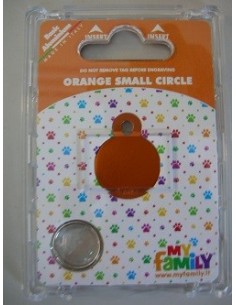 MEDAGLIETTA BASIC CERCHIO PICCOLO ALLUMINIO ARANCIONE