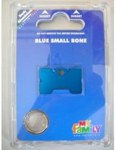 MEDAGLIETTA BASIC OSSO PICCOLO ALLUMINIO BLU